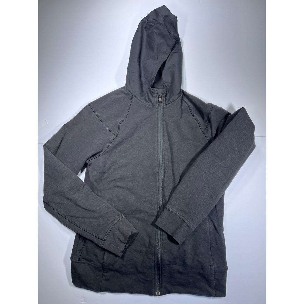 Lululemon Full Zip Hoodie Mens Medium Charcoal Gray Heathered Raglan Athletic